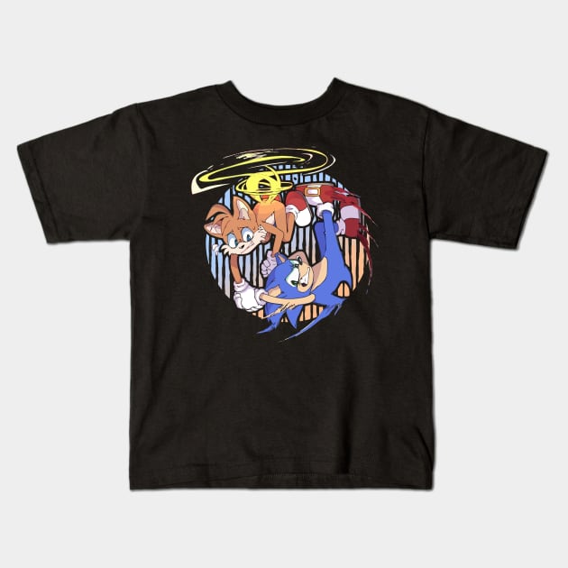 Sonic Art Work Kids T-Shirt by komplenan